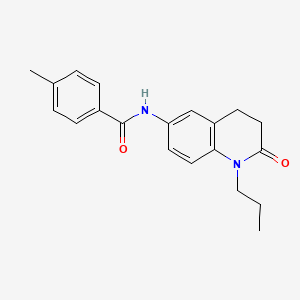 molecular formula C20H22N2O2 B2577388 4-甲基-N-(2-氧代-1-丙基-1,2,3,4-四氢-6-喹啉基)苯甲酰胺 CAS No. 941905-23-3