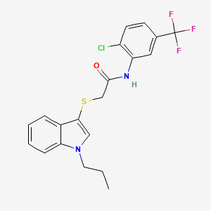 molecular formula C20H18ClF3N2OS B2577391 N-[2-氯-5-(三氟甲基)苯基]-2-(1-丙基吲哚-3-基)硫代乙酰胺 CAS No. 450351-07-2