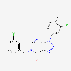 molecular formula C18H13Cl2N5O B2577392 3-(3-Chloro-4-methylphenyl)-6-[(3-chlorophenyl)methyl]triazolo[4,5-d]pyrimidin-7-one CAS No. 888426-97-9