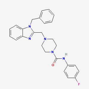 molecular formula C26H26FN5O B2577397 4-((1-benzyl-1H-benzo[d]imidazol-2-yl)methyl)-N-(4-fluorophenyl)piperazine-1-carboxamide CAS No. 1207052-44-5