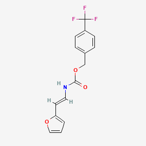 molecular formula C15H12F3NO3 B2577399 [4-(trifluoromethyl)phenyl]methyl N-[(E)-2-(furan-2-yl)ethenyl]carbamate CAS No. 338399-80-7