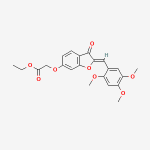 molecular formula C22H22O8 B2577400 (Z)-ethyl 2-((3-oxo-2-(2,4,5-trimethoxybenzylidene)-2,3-dihydrobenzofuran-6-yl)oxy)acetate CAS No. 620547-70-8