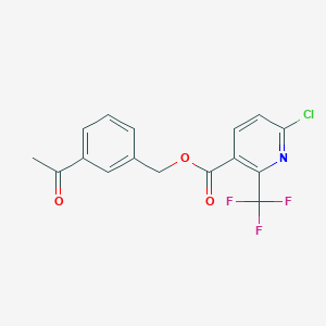 molecular formula C16H11ClF3NO3 B2577401 (3-Acetylphenyl)methyl 6-chloro-2-(trifluoromethyl)pyridine-3-carboxylate CAS No. 1795536-97-8