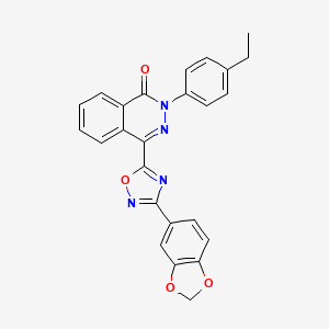 molecular formula C25H18N4O4 B2577405 4-(3-(benzo[d][1,3]dioxol-5-yl)-1,2,4-oxadiazol-5-yl)-2-(4-ethylphenyl)phthalazin-1(2H)-one CAS No. 1358476-01-3