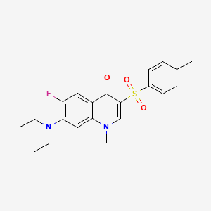 molecular formula C21H23FN2O3S B2577409 7-(diethylamino)-6-fluoro-1-methyl-3-tosylquinolin-4(1H)-one CAS No. 892761-98-7
