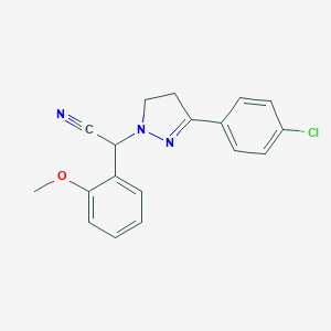 molecular formula C18H16ClN3O B257741 [3-(4-chlorophenyl)-4,5-dihydro-1H-pyrazol-1-yl](2-methoxyphenyl)acetonitrile 