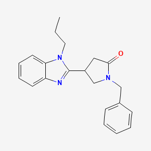 molecular formula C21H23N3O B2577413 1-Benzyl-4-(1-propylbenzimidazol-2-yl)pyrrolidin-2-one CAS No. 847396-35-4