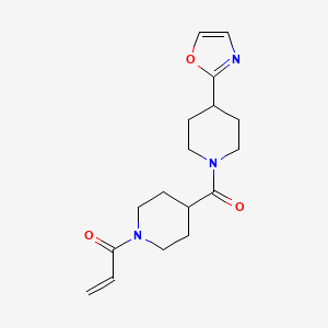 molecular formula C17H23N3O3 B2577417 1-[4-[4-(1,3-Oxazol-2-yl)piperidine-1-carbonyl]piperidin-1-yl]prop-2-en-1-one CAS No. 2361727-98-0