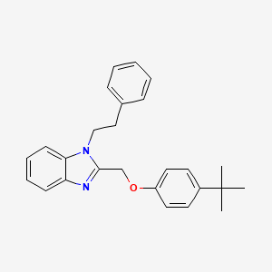 molecular formula C26H28N2O B2577419 2-((4-(tert-butyl)phenoxy)methyl)-1-phenethyl-1H-benzo[d]imidazole CAS No. 615280-69-8