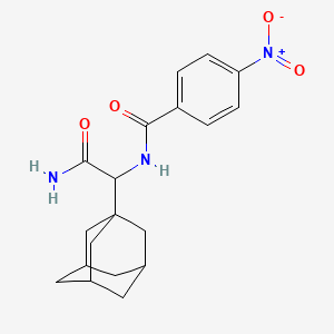 molecular formula C19H23N3O4 B2577420 N-[1-(1-adamantyl)-2-amino-2-oxoethyl]-4-nitrobenzamide CAS No. 464920-58-9