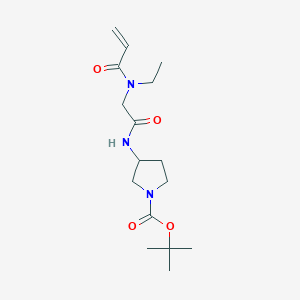 molecular formula C16H27N3O4 B2577423 Tert-butyl 3-[[2-[ethyl(prop-2-enoyl)amino]acetyl]amino]pyrrolidine-1-carboxylate CAS No. 2361792-79-0