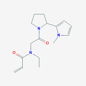 molecular formula C16H23N3O2 B2577427 N-Ethyl-N-[2-[2-(1-methylpyrrol-2-yl)pyrrolidin-1-yl]-2-oxoethyl]prop-2-enamide CAS No. 2361705-67-9