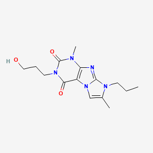 molecular formula C15H21N5O3 B2577430 2-(3-Hydroxypropyl)-4,7-dimethyl-6-propylpurino[7,8-a]imidazole-1,3-dione CAS No. 878716-49-5