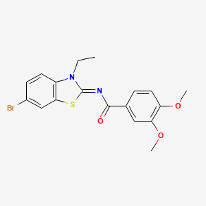 N-(6-bromo-3-ethyl-1,3-benzothiazol-2-ylidene)-3,4-dimethoxybenzamide