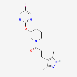 3-(3,5-dimethyl-1H-pyrazol-4-yl)-1-(3-((5-fluoropyrimidin-2-yl)oxy)piperidin-1-yl)propan-1-one