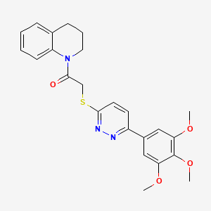 molecular formula C24H25N3O4S B2577444 1-(3,4-dihydroquinolin-1(2H)-yl)-2-((6-(3,4,5-trimethoxyphenyl)pyridazin-3-yl)thio)ethanone CAS No. 941992-28-5