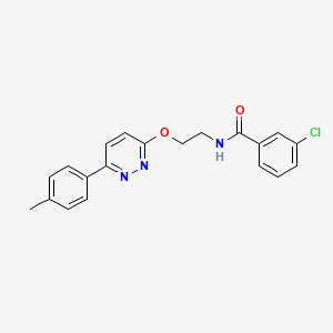 molecular formula C20H18ClN3O2 B2577460 3-氯-N-(2-{[6-(4-甲苯基)哒嗪-3-基]氧基}乙基)苯甲酰胺 CAS No. 1004665-47-7