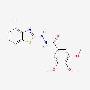 molecular formula C18H19N3O4S B2577468 3,4,5-三甲氧基-N'-(4-甲基-1,3-苯并噻唑-2-基)苯甲酰肼 CAS No. 851977-88-3