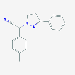 molecular formula C18H17N3 B257747 (4-methylphenyl)(3-phenyl-4,5-dihydro-1H-pyrazol-1-yl)acetonitrile 