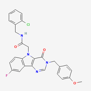 N-(2-chlorobenzyl)-2-(8-fluoro-3-(4-methoxybenzyl)-4-oxo-3H-pyrimido[5,4-b]indol-5(4H)-yl)acetamide
