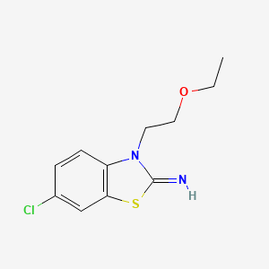 molecular formula C11H13ClN2OS B2577475 6-氯-3-(2-乙氧基乙基)苯并[d]噻唑-2(3H)-亚胺 CAS No. 1351616-79-9