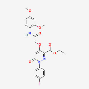 Ethyl 4-(2-((2,4-dimethoxyphenyl)amino)-2-oxoethoxy)-1-(4-fluorophenyl)-6-oxo-1,6-dihydropyridazine-3-carboxylate