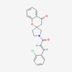 (E)-1'-(3-(2-chlorophenyl)acryloyl)spiro[chroman-2,3'-pyrrolidin]-4-one