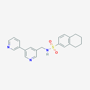 N-([3,3'-bipyridin]-5-ylmethyl)-5,6,7,8-tetrahydronaphthalene-2-sulfonamide