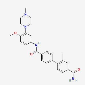 molecular formula C27H30N4O3 B2577494 4-[4-[[4-Methoxy-3-(4-methylpiperazin-1-yl)phenyl]carbamoyl]phenyl]-3-methylbenzamide CAS No. 691846-63-6