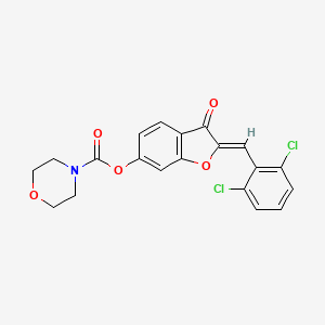 (Z)-2-(2,6-dichlorobenzylidene)-3-oxo-2,3-dihydrobenzofuran-6-yl morpholine-4-carboxylate