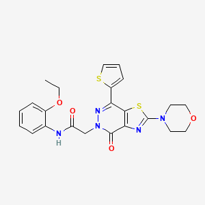 molecular formula C23H23N5O4S2 B2577499 N-(2-乙氧基苯基)-2-(2-吗啉-4-氧代-7-(噻吩-2-基)噻唑并[4,5-d]嘧啶-5(4H)-基)乙酰胺 CAS No. 1021020-24-5
