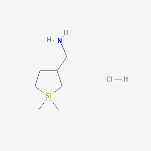 molecular formula C7H18ClNSi B2577505 (1,1-Dimethylsilolan-3-YL)methanamine hcl CAS No. 2109247-90-5