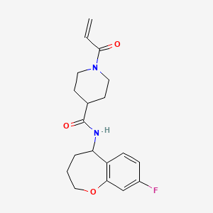 molecular formula C19H23FN2O3 B2577506 N-(8-Fluoro-2,3,4,5-tetrahydro-1-benzoxepin-5-yl)-1-prop-2-enoylpiperidine-4-carboxamide CAS No. 2361689-65-6