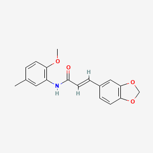 molecular formula C18H17NO4 B2577508 3-(1,3-benzodioxol-5-yl)-N-(2-methoxy-5-methylphenyl)acrylamide CAS No. 297149-88-3