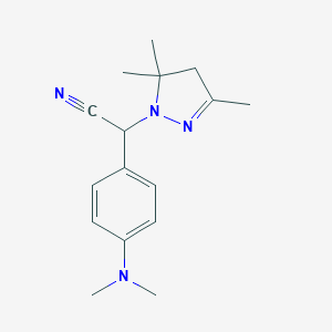 molecular formula C16H22N4 B257751 [4-(dimethylamino)phenyl](3,5,5-trimethyl-4,5-dihydro-1H-pyrazol-1-yl)acetonitrile 
