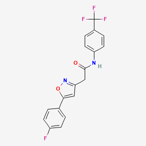 2-(5-(4-fluorophenyl)isoxazol-3-yl)-N-(4-(trifluoromethyl)phenyl)acetamide