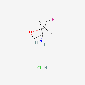 molecular formula C6H11ClFNO B2577530 1-(Fluoromethyl)-2-oxabicyclo[2.1.1]hexan-4-amine;hydrochloride CAS No. 2418692-76-7
