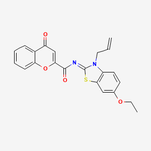 molecular formula C22H18N2O4S B2577536 (Z)-N-(3-烯丙基-6-乙氧基苯并[d]噻唑-2(3H)-亚甲基)-4-氧代-4H-色烯-2-甲酰胺 CAS No. 865180-71-8