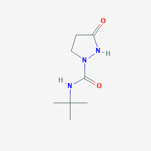 molecular formula C8H15N3O2 B2577537 N-tert-butyl-3-oxopyrazolidine-1-carboxamide CAS No. 303994-88-9