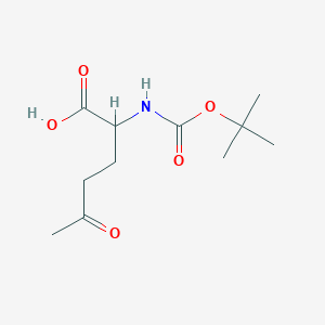 molecular formula C11H19NO5 B2577555 2-([(Tert-butoxy)carbonyl]amino)-5-oxohexanoic acid CAS No. 1499095-31-6