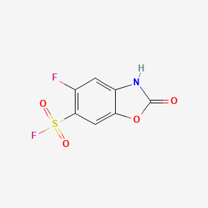 molecular formula C7H3F2NO4S B2577560 5-Fluoro-2-oxo-3H-1,3-benzoxazole-6-sulfonyl fluoride CAS No. 2138342-31-9