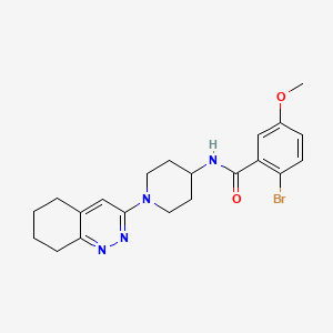 molecular formula C21H25BrN4O2 B2577561 2-bromo-5-methoxy-N-(1-(5,6,7,8-tetrahydrocinnolin-3-yl)piperidin-4-yl)benzamide CAS No. 2034371-50-9