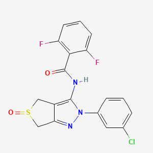 molecular formula C18H12ClF2N3O2S B2577562 N-[2-(3-氯苯基)-5-氧代-4,6-二氢噻吩并[3,4-c]吡唑-3-基]-2,6-二氟苯甲酰胺 CAS No. 1008475-36-2