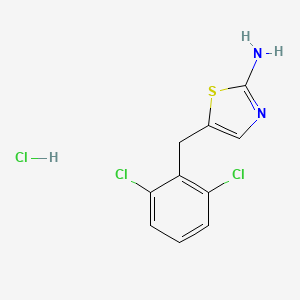 molecular formula C10H9Cl3N2S B2577563 5-[(2,6-Dichlorophenyl)methyl]-1,3-thiazol-2-amine;hydrochloride CAS No. 2580240-10-2
