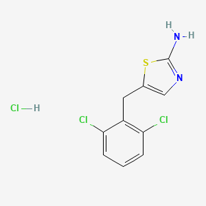 molecular formula C10H9Cl3N2S B2577563 5-[(2,6-Dichlorophényl)méthyl]-1,3-thiazol-2-amine ; chlorhydrate CAS No. 2580240-10-2