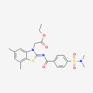 (Z)-ethyl 2-(2-((4-(N,N-dimethylsulfamoyl)benzoyl)imino)-5,7-dimethylbenzo[d]thiazol-3(2H)-yl)acetate