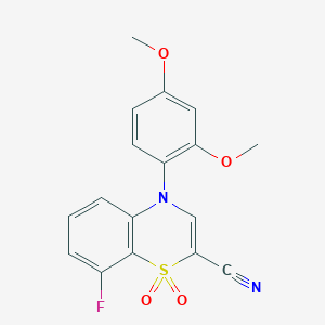 molecular formula C17H13FN2O4S B2577575 2-[(4-{2-[(3-Fluorobenzyl)oxy]ethyl}piperidin-1-yl)carbonyl]quinoline CAS No. 1207056-62-9