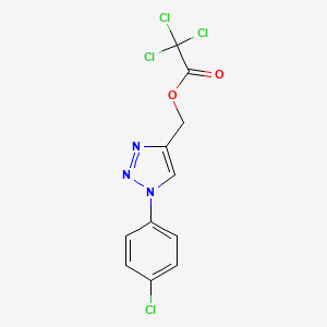 molecular formula C11H7Cl4N3O2 B2577583 [1-(4-chlorophenyl)-1H-1,2,3-triazol-4-yl]methyl 2,2,2-trichloroacetate CAS No. 338419-24-2