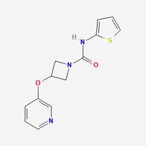 molecular formula C13H13N3O2S B2577589 3-(吡啶-3-氧基)-N-(噻吩-2-基)氮杂环丁-1-甲酰胺 CAS No. 1903058-36-5