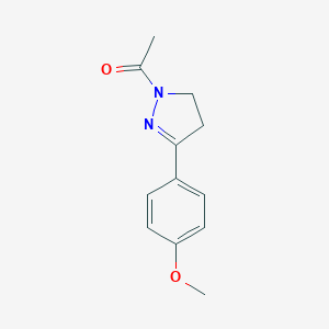 molecular formula C12H14N2O2 B257759 1-acetyl-3-(4-methoxyphenyl)-4,5-dihydro-1H-pyrazole 